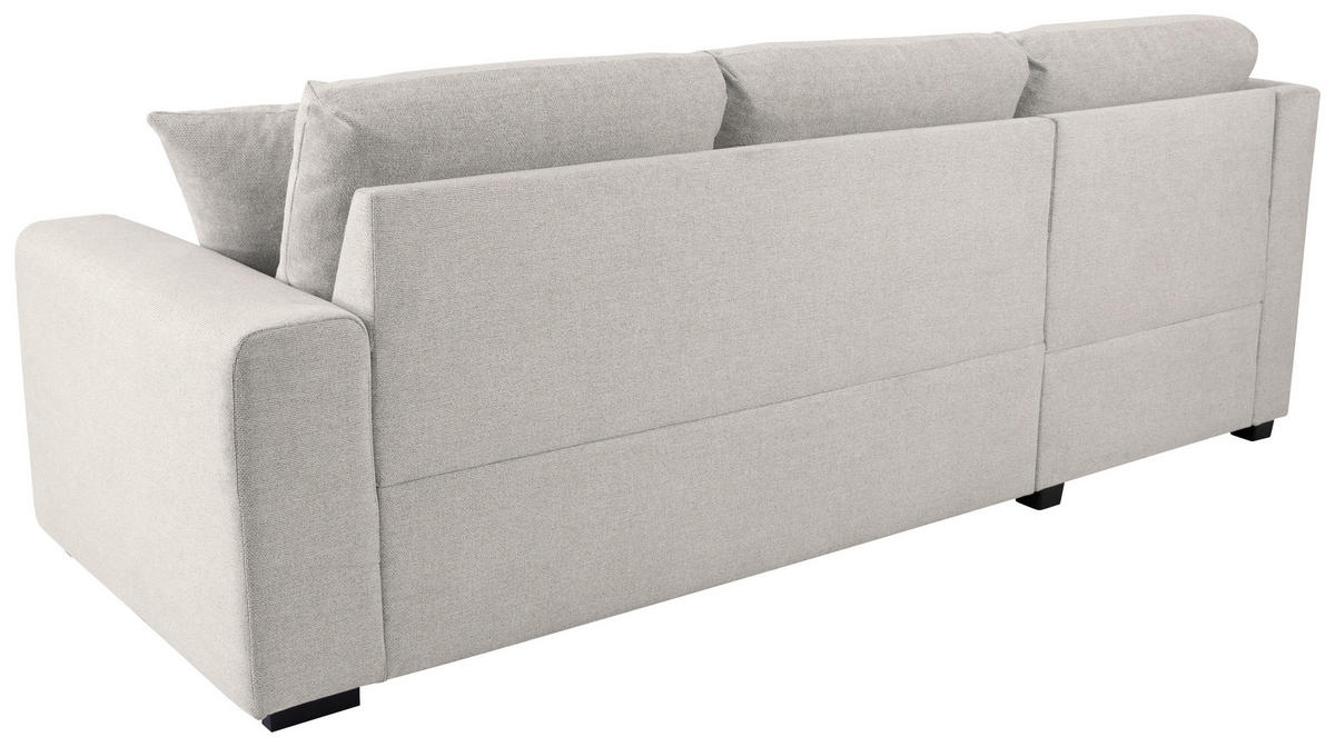 ECKSOFA LUKAS Creme Struktur Zierkissen, Bettkasten  - Creme, Trend, Textil (158/239cm) - P & B