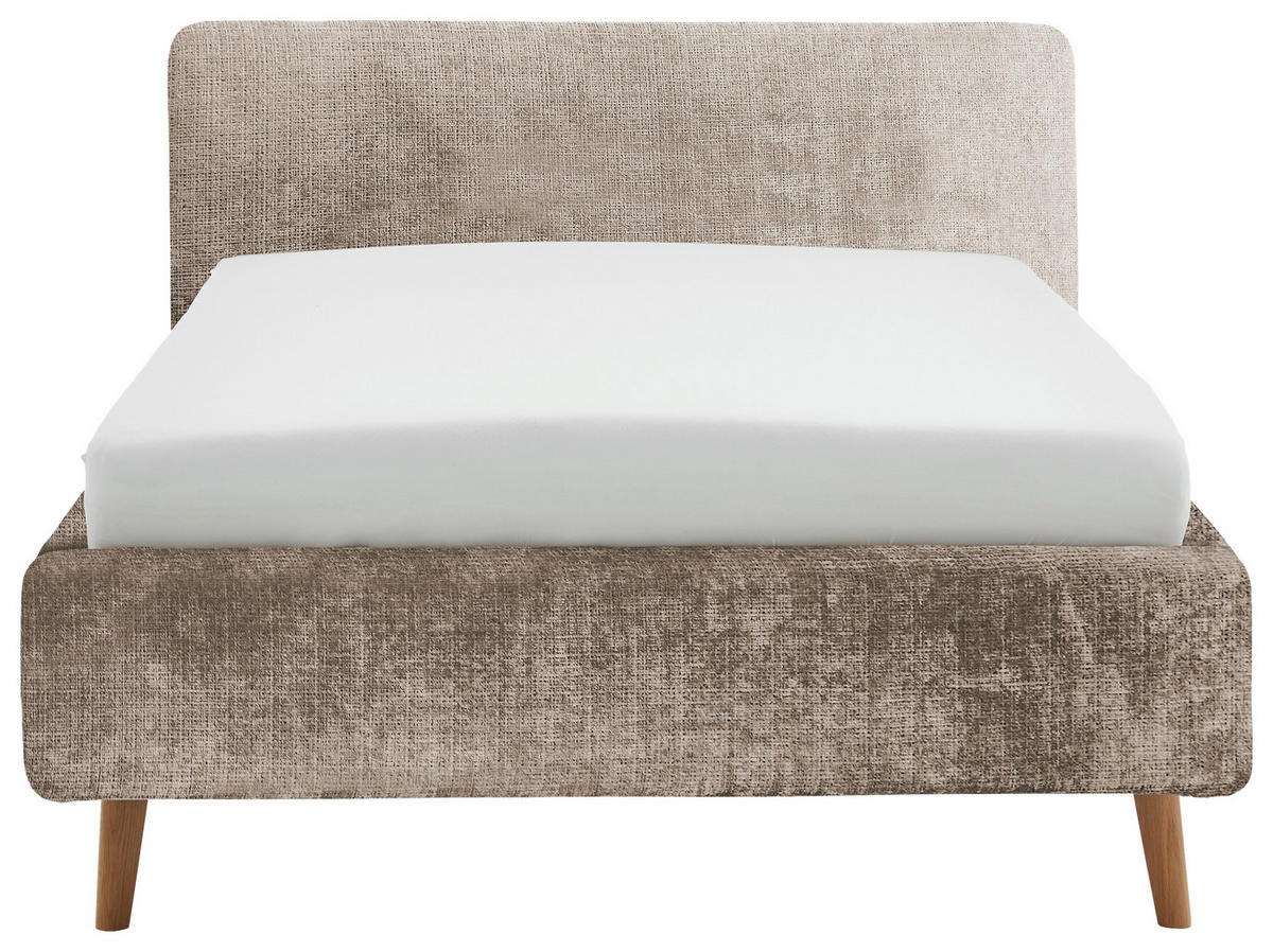 POLSTERBETT inkl. Bettkasten 140/200 cm  in Beige  - Eichefarben/Beige, Design, Holz/Textil (140/200cm) - Xora