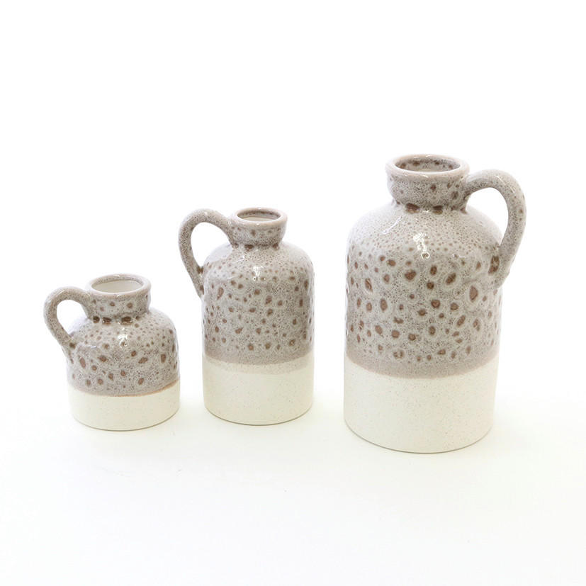 VASE  - Braun/Weiß, Basics, Keramik (10,3/11/8,8cm)