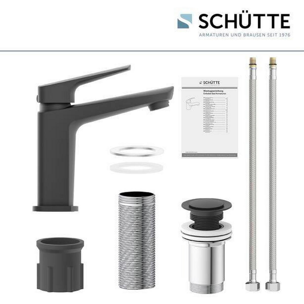 WASCHTISCHARMATUR 34016  - Schwarz, Basics, Metall (9/16,3/15,7cm) - Schütte