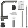 KÜCHENARMATUR - Graphitfarben, Basics, Metall (24/30/5,5cm) - Xora