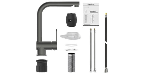 KÜCHENARMATUR - Graphitfarben, Basics, Metall (24/30/5,5cm) - Xora