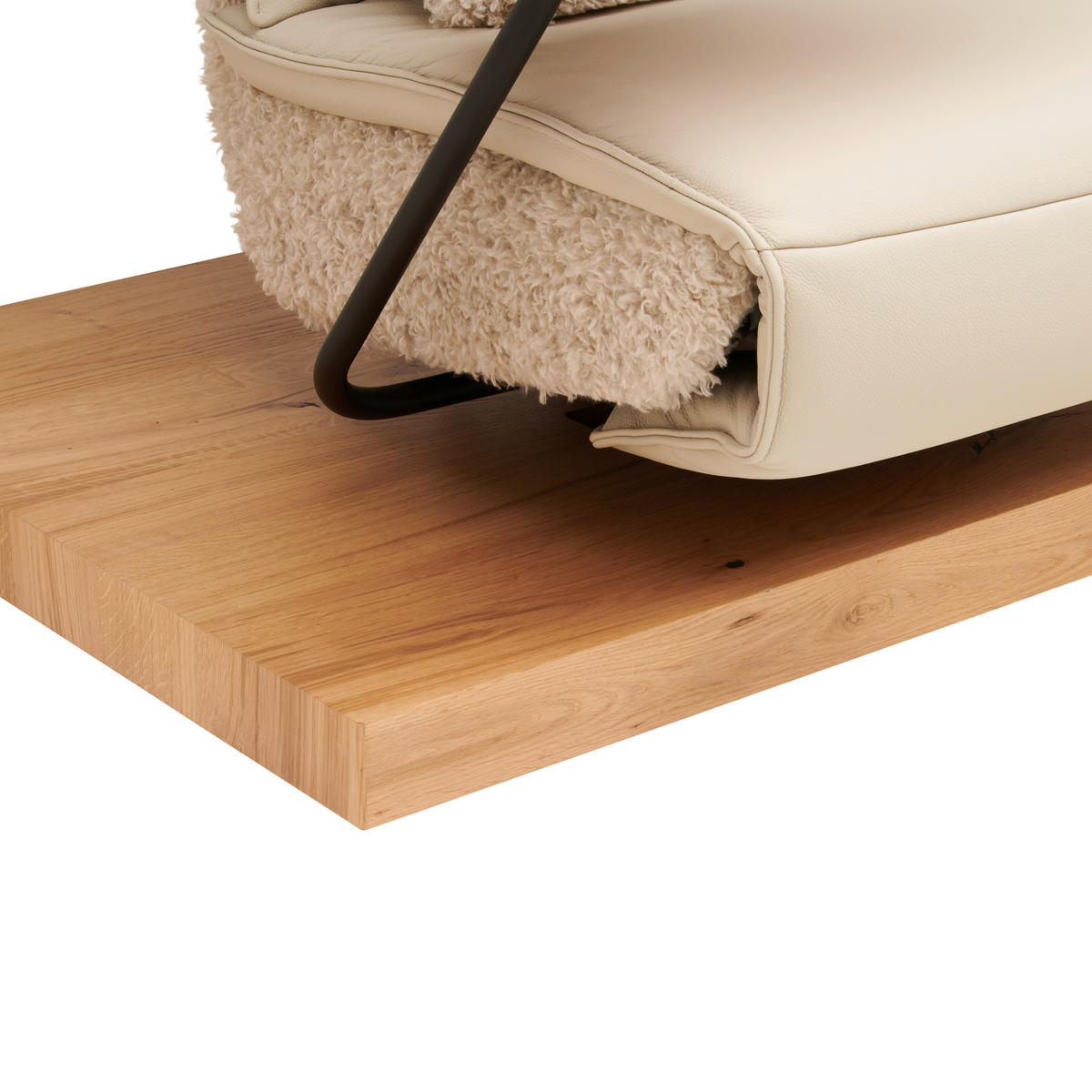 2-SITZER-SOFA in Hochflor Echtleder Creme  - Beige/Creme, Design, Leder/Holz (240/65/104cm) - Koinor