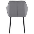 ARMLEHNSTUHL  in Eisen Webstoff  - Schwarz/Grau, Design, Textil/Metall (56/82,5/61,5cm) - Novel