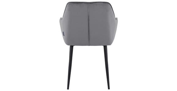 ARMLEHNSTUHL in Eisen Webstoff - Schwarz/Grau, Design, Textil/Metall (56/82,5/61,5cm) - Novel