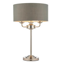 TISCHLEUCHTE 32/50 cm   - Silberfarben/Grau, KONVENTIONELL, Textil/Metall (32/50cm)
