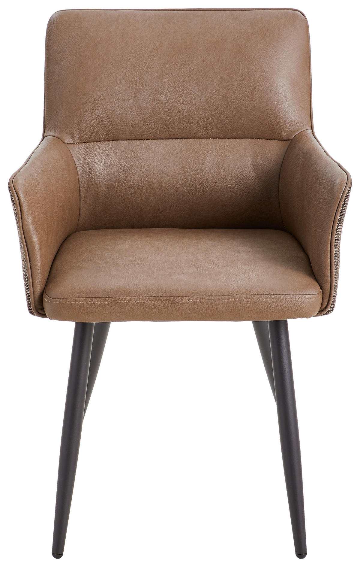 ARMLEHNSTUHL  in Eisen Lederlook, Webstoff  - Schwarz/Braun, MODERN, Holz/Textil (56/88/60cm) - Livetastic