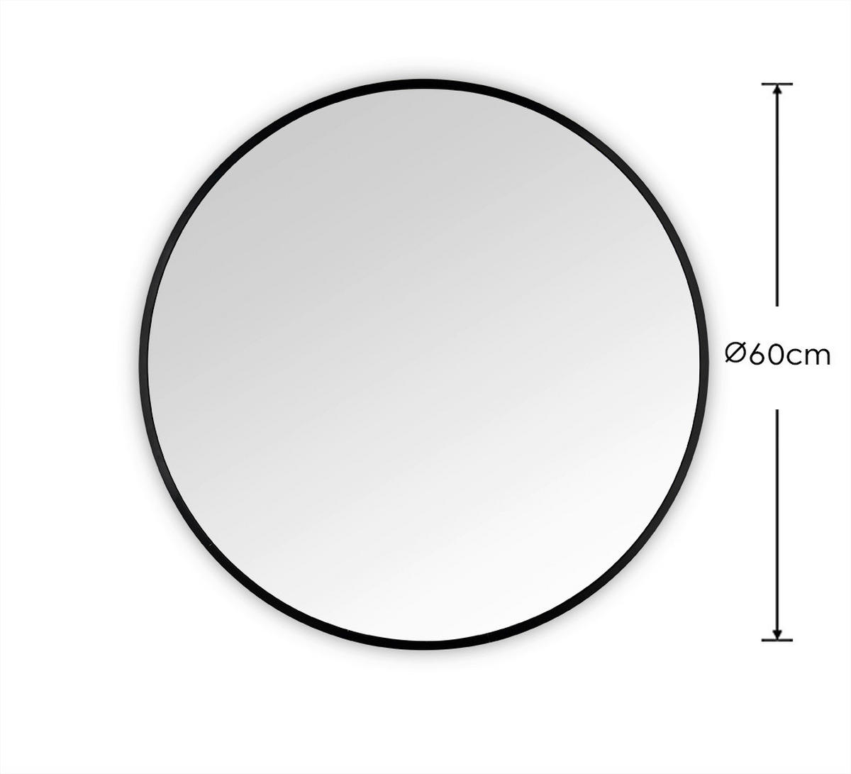 WANDSPIEGEL Schwarz  - Schwarz, Basics, Glas/Metall (60/60/2,8cm) - Milino