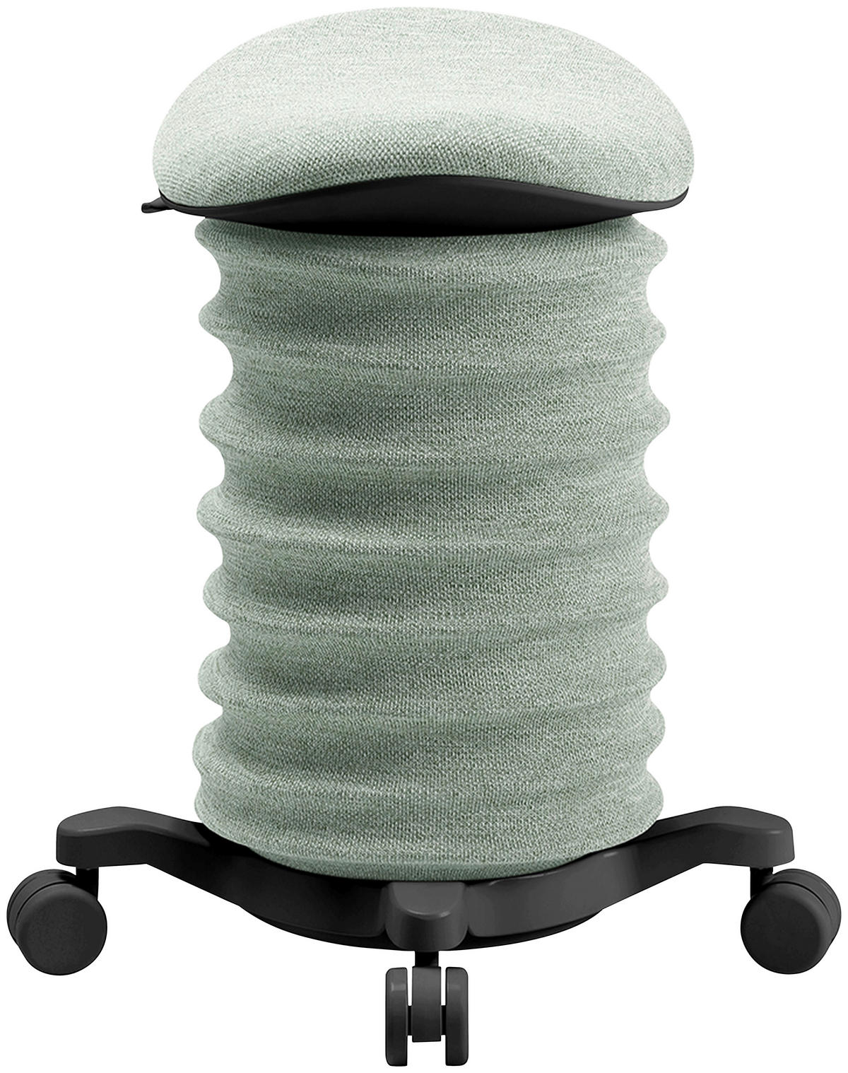 BÜROHOCKER Schwarz, Hellgrün  - Schwarz/Hellgrün, Design, Kunststoff/Textil (37,5/58-70/36cm) - Topstar