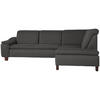 ECKSOFA in Flachgewebe Anthrazit  - Anthrazit/Nussbaumfarben, Design, Holz/Textil (247/187cm) - Max Winzer