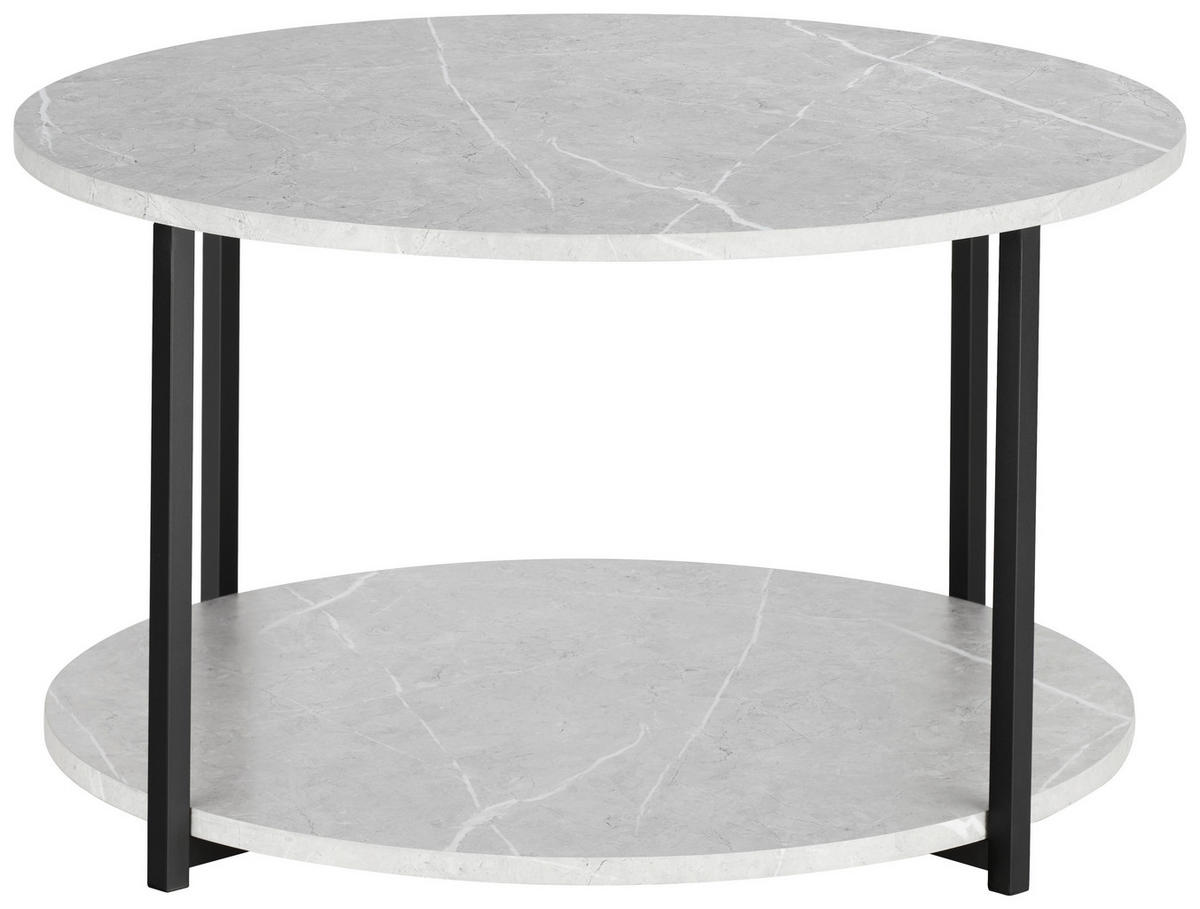 KLUBSKA MIZA, svetlo siva  - črna/svetlo siva, Moderno, kovina/leseni material (80/80/45cm) - P & B