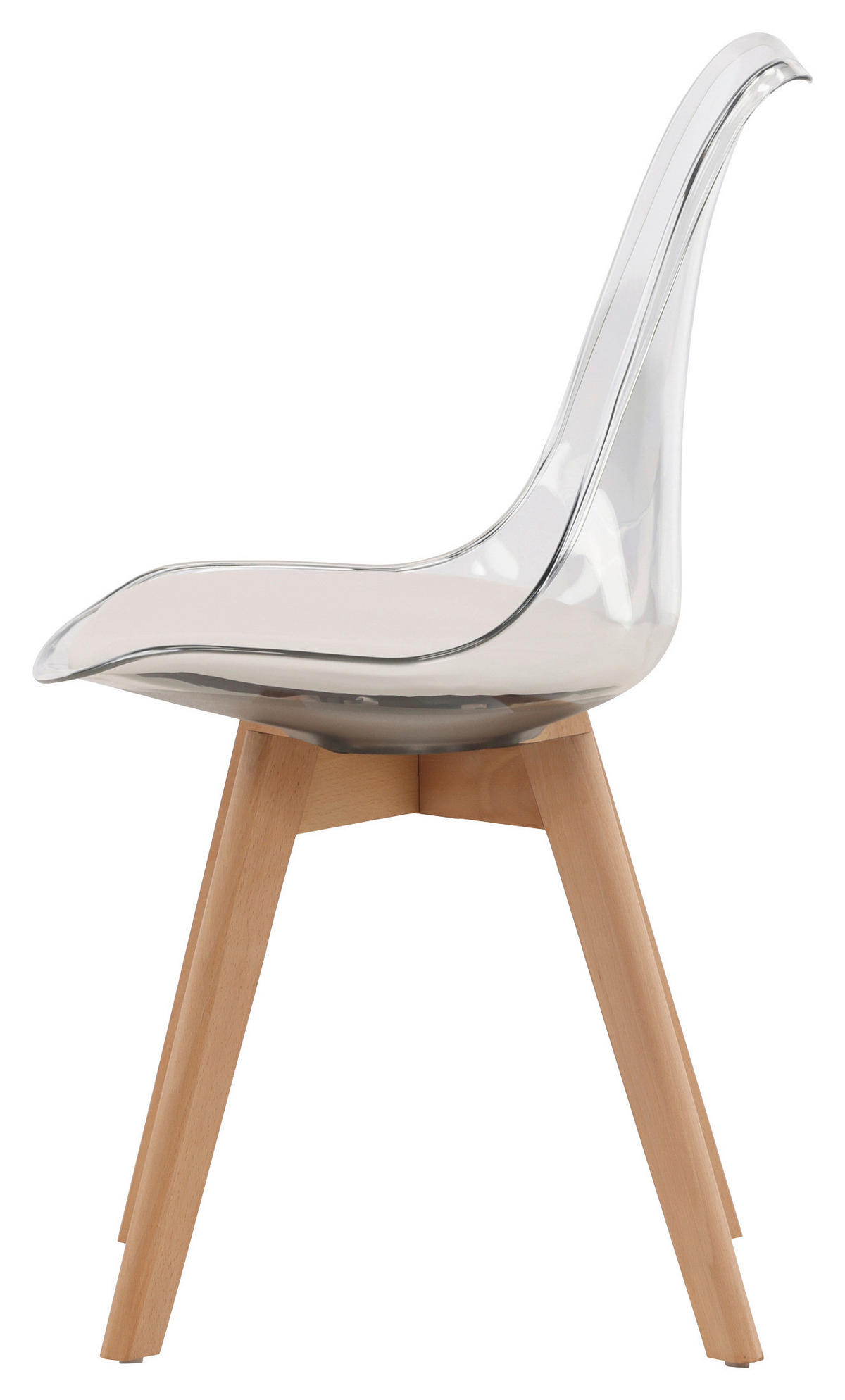 STOLSET 2 styck läderimitation (vegan)  - vit/björkfärgad, Design, trä/textil (49/85/50cm) - Livetastic