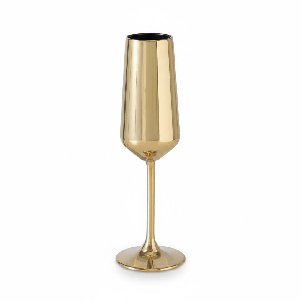 SEKTGLAS  - Goldfarben, Design, Glas (7/22,5cm)