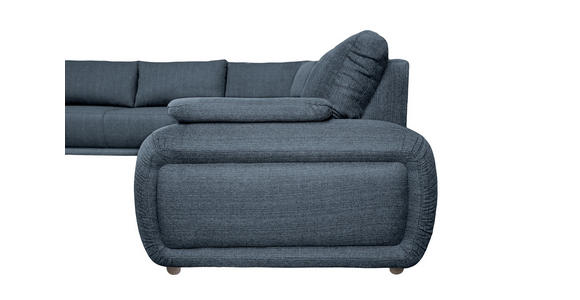 ECKSOFA Blau Struktur - Chromfarben/Blau, KONVENTIONELL, Textil/Metall (280/310cm) - Carryhome