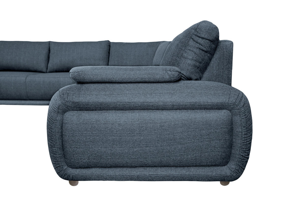 ECKSOFA Blau Struktur  - Chromfarben/Blau, KONVENTIONELL, Textil/Metall (280/310cm) - Carryhome