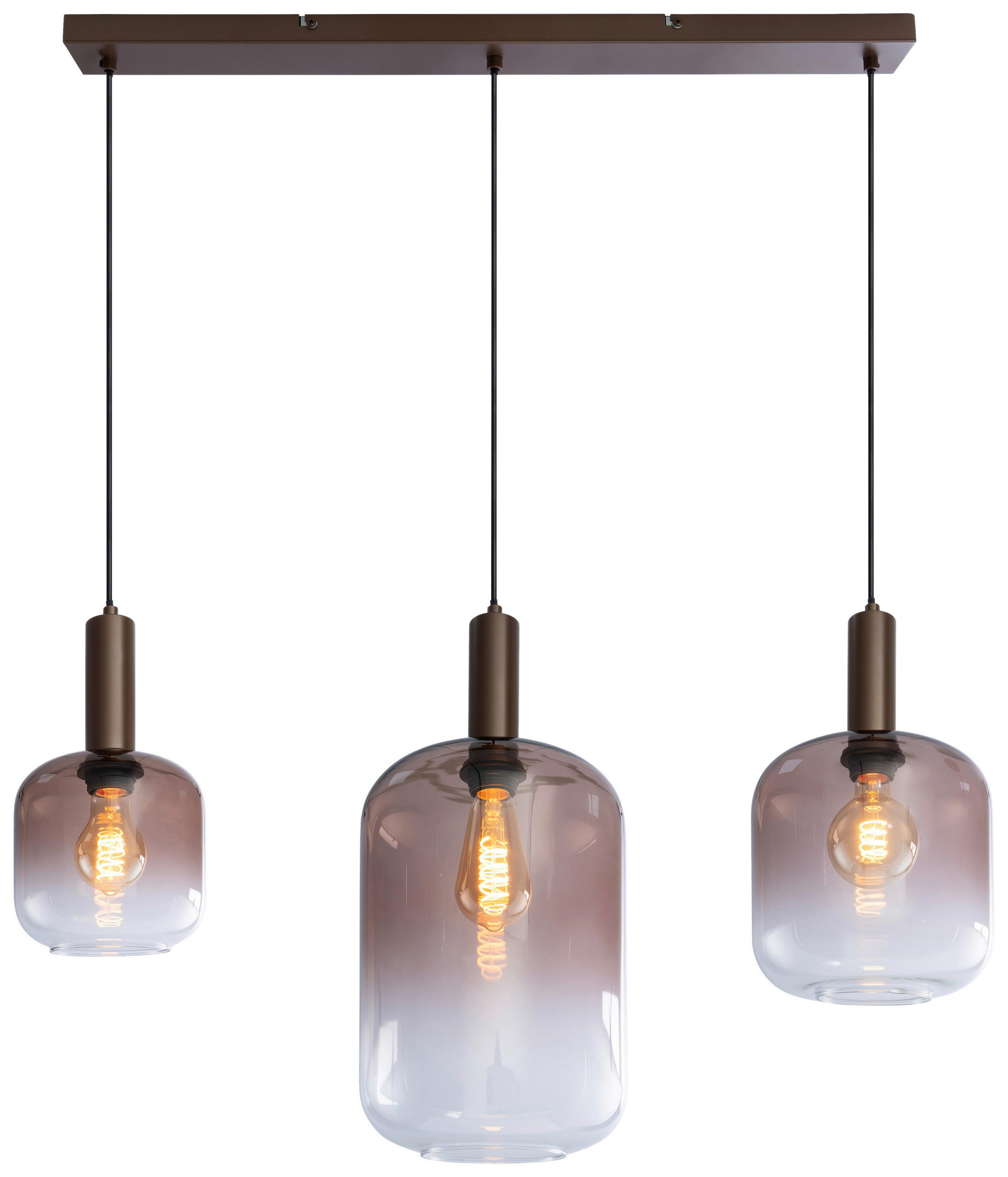 HÄNGELEUCHTE 82,5/22/120 cm  - Braun, Trend, Glas/Metall (82,5/22/120cm) - Collet's Monde