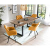 TISCHGRUPPE   - Senfgelb/Walnussfarben, MODERN, Holz/Textil (160/90/75cm) - Livetastic