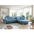 ECKSOFA in Mikrofaser Hellblau  - Wildeiche/Beige, Natur, Holz/Textil (286/236cm) - Voleo