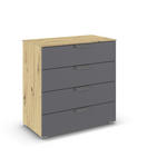 KOMMODE  in 80/81/42 cm  - Chromfarben/Dunkelgrau, Design, Holzwerkstoff/Metall (80/81/42cm) - Xora