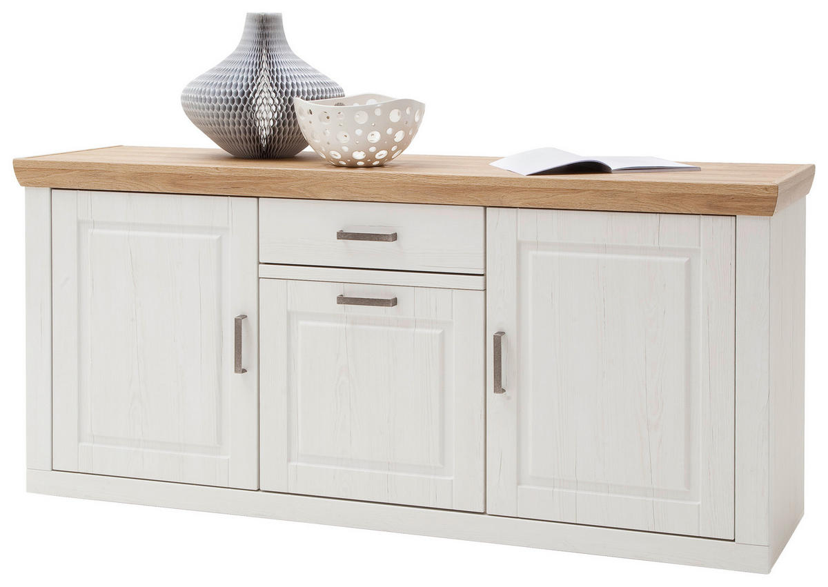 SIDEBOARD Brixen 183/85/50 cm 1 Schublade(n)  - Eichefarben/Schwarz, Basics, Holzwerkstoff/Metall (183/85/50cm) - Landscape