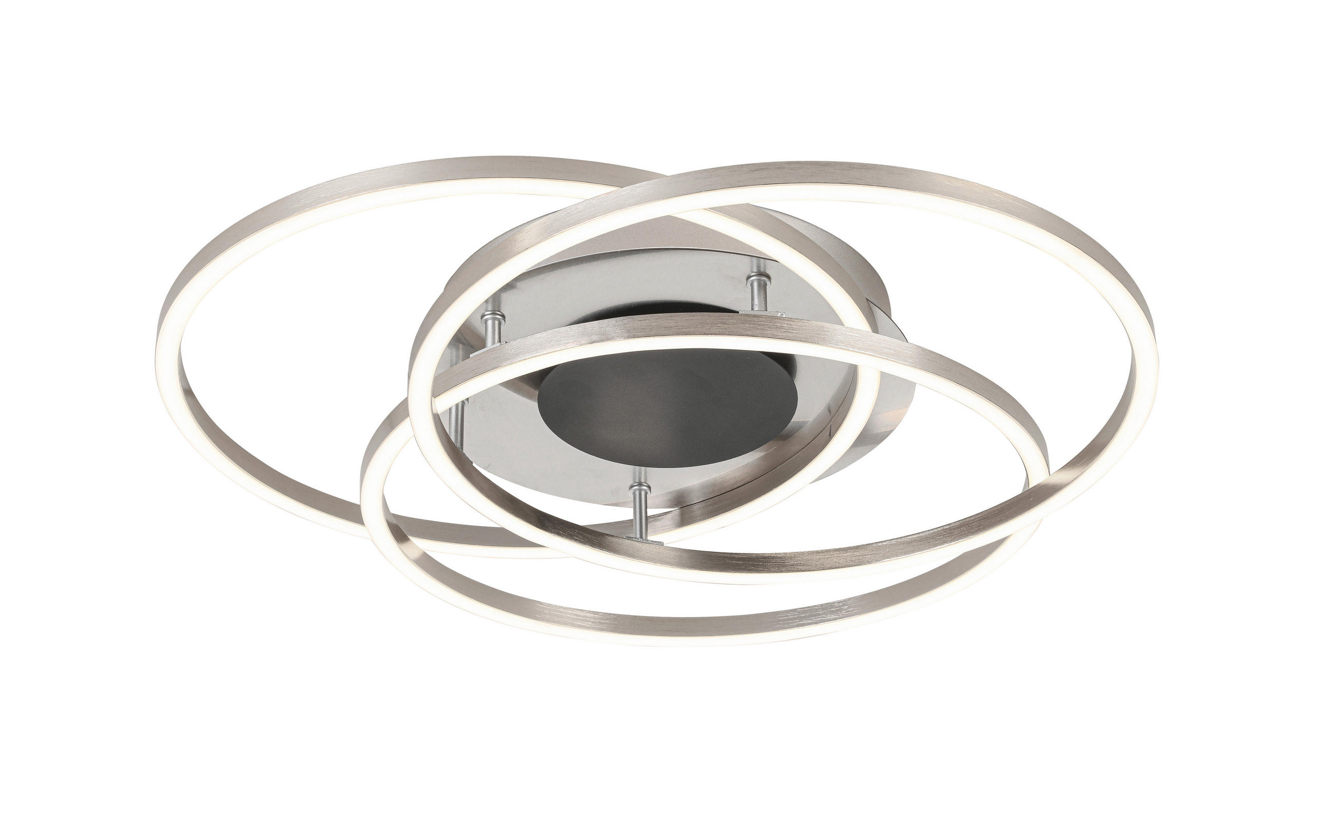 LED MENNYEZETI LÁMPA - fekete/nikkel, Design, műanyag/fém (50/8,5cm) - Novel