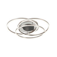 STROPNÍ LED SVÍTIDLO, 50/8,5 cm  - černá/barvy niklu, Design, kov/plast (50/8,5cm) - Novel