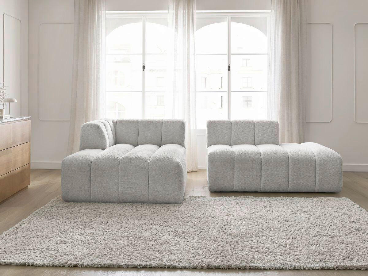 ECKSOFA  ANNECY Hellgrau Bouclé  - Hellgrau/Schwarz, MODERN, Kunststoff/Textil (170/262cm)