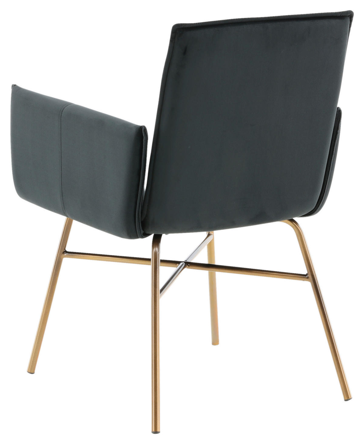 STUHL  in Stahl Samt Metall, Textil  - Messingfarben/Schwarz, Design, Textil/Metall (57/87/60cm) - Livetastic