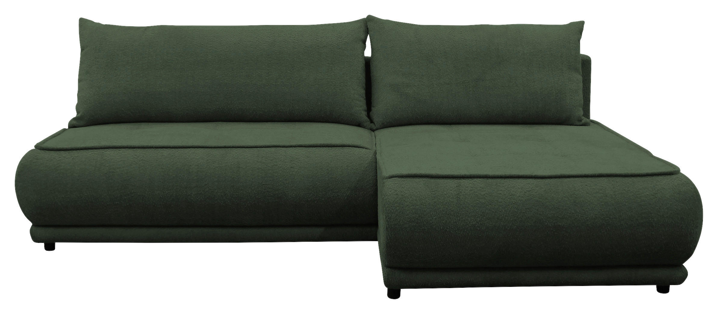 ECKSOFA  PAROS Dunkelgrün Bouclé  - Dunkelgrün/Schwarz, Design, Kunststoff/Textil (277/179cm) - MID.YOU