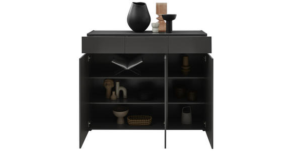 SIDEBOARD 135/111/40 cm  - Schwarz/Graphitfarben, Design, Holzwerkstoff/Kunststoff (135/111/40cm) - Voleo