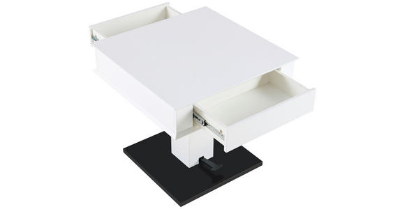 COUCHTISCH 70/70/46,5-66 cm quadratisch Schwarz, Weiß  - Schwarz/Weiß, Design, Holzwerkstoff/Metall (70/70/46,5-66cm) - Carryhome