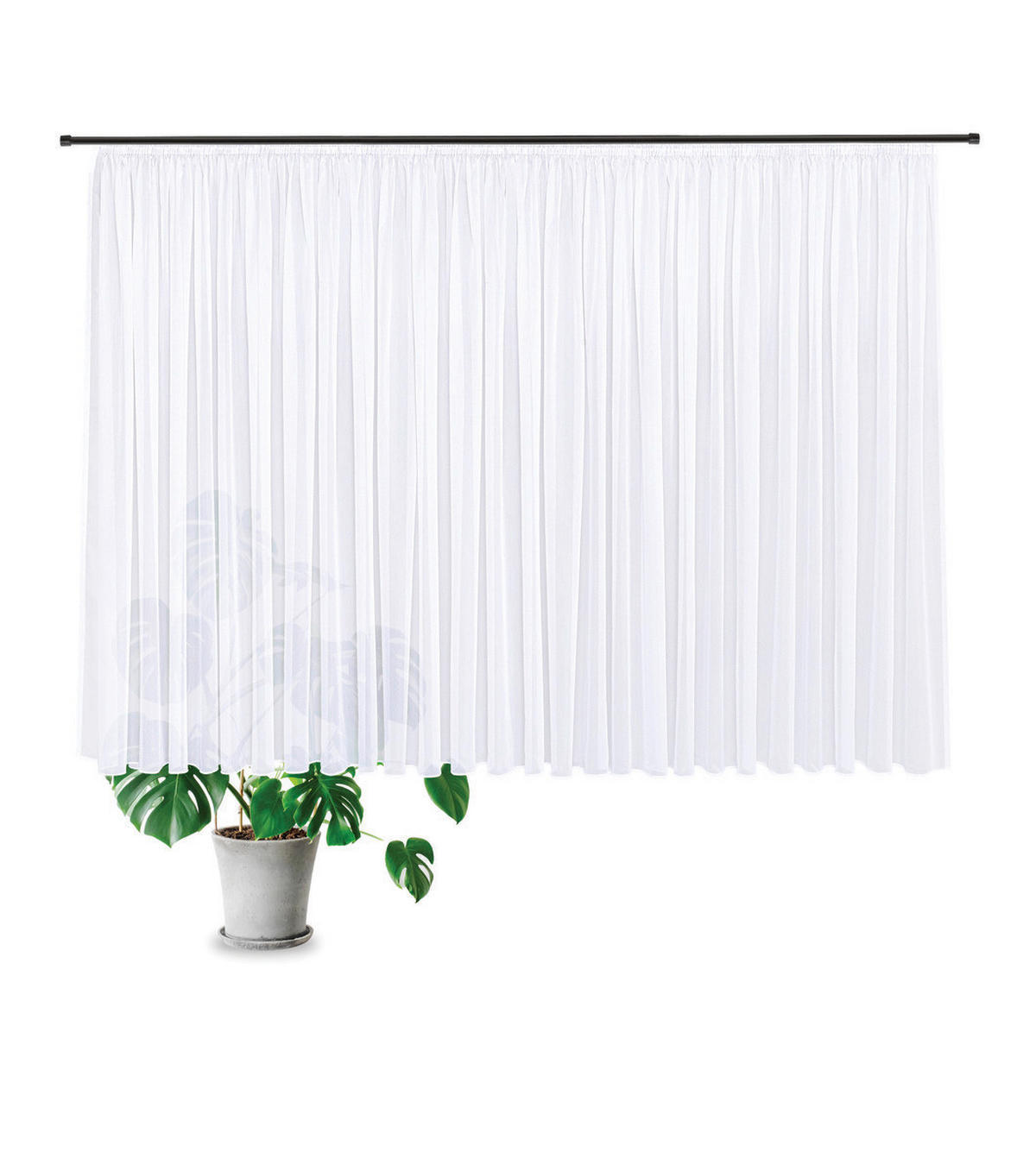 FERTIGSTORE  transparent  600/175 cm   - Weiß, Basics, Textil (600/175cm)