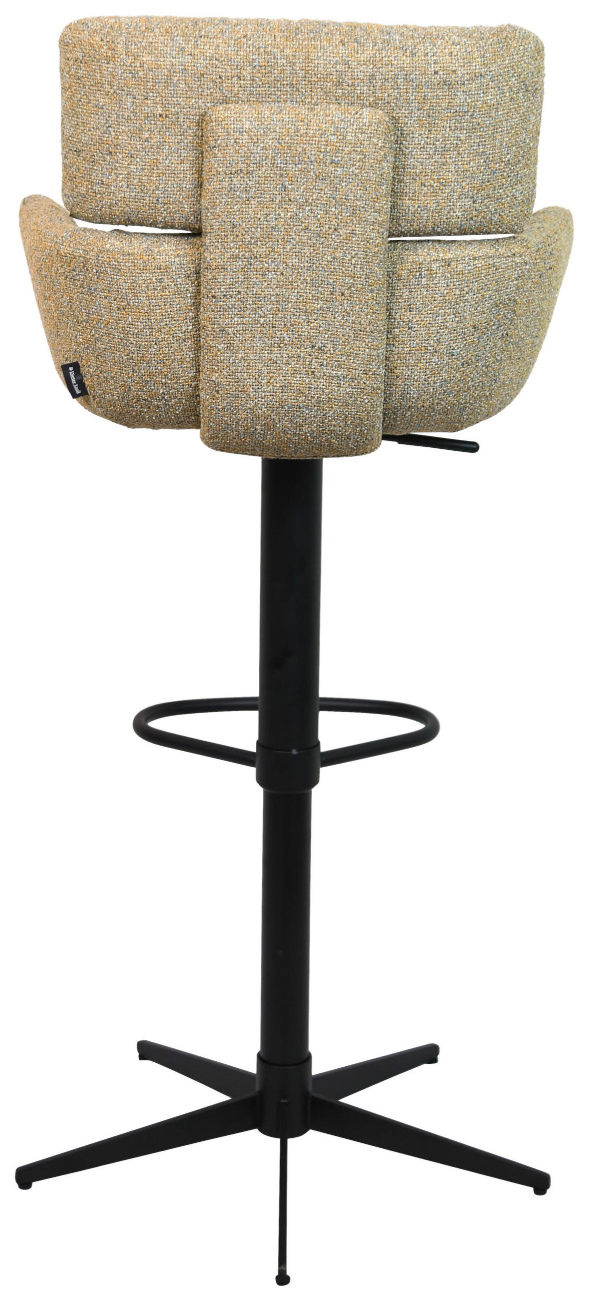 BARHOCKER Webstoff Schwarz, Graubraun Eisen Sitzfläche 360° drehbar  - Graubraun/Schwarz, Design, Textil/Metall (54/99-116,5/52cm) - Dieter Knoll