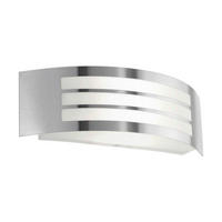 VÄGGLAMPA UTOMHUS - vit/stålfärgad, Basics, metall/plast (31/10/9cm) - Eglo
