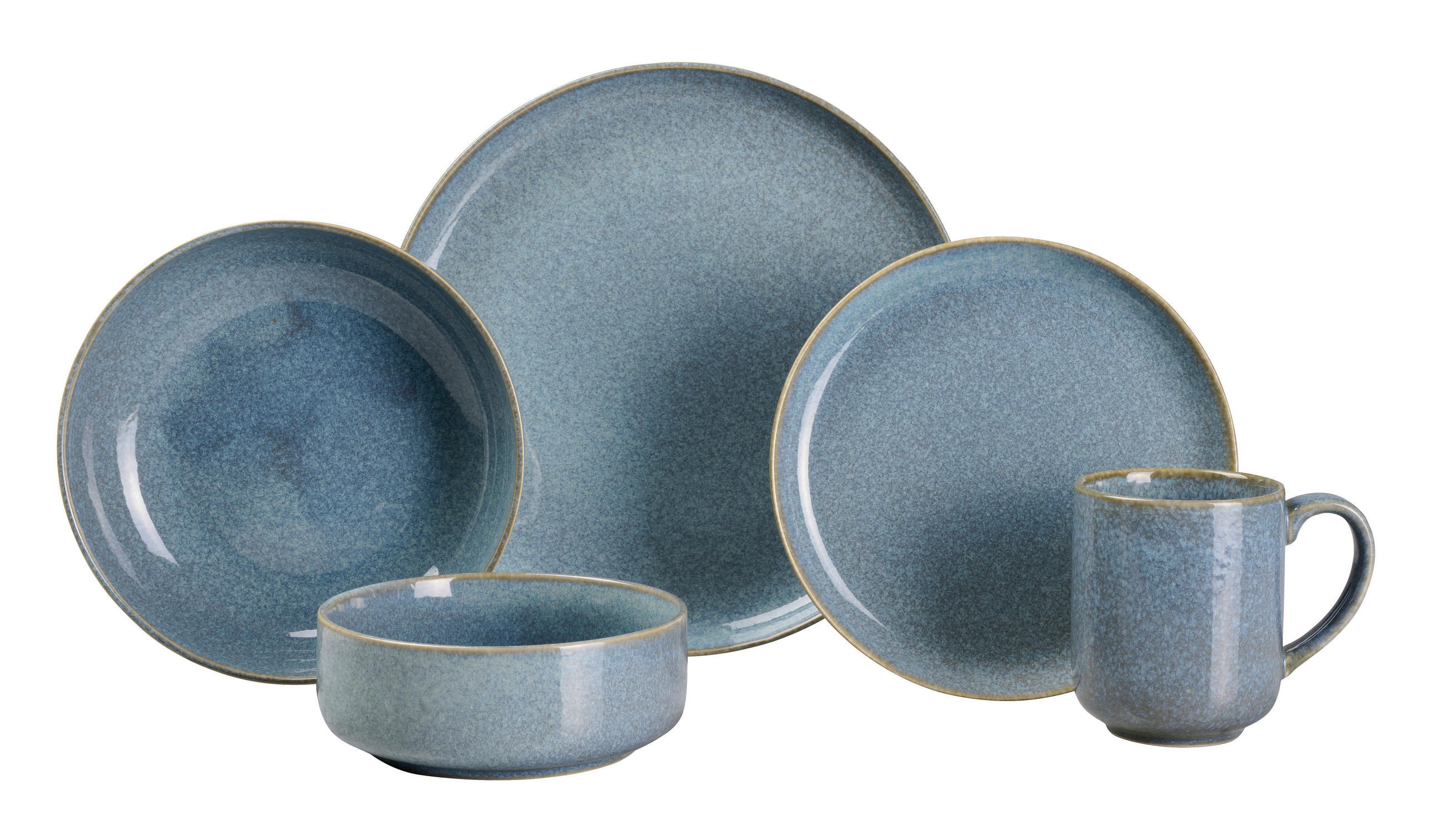 Thumbnail - Novel Kombiservice Marbella, Blau, Keramik, 20-teilig, Uni, 410 ml,700 ml, Lfgb, lebensmittelecht, Essen & Trinken, Gesc...