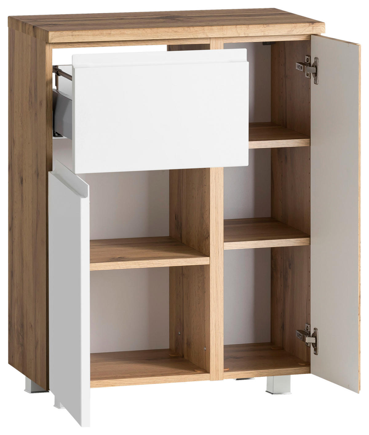 UNTERSCHRANK in   - Weiss/Eiche Wotan, Modern, Holzwerkstoff (65/79/35cm) - Held