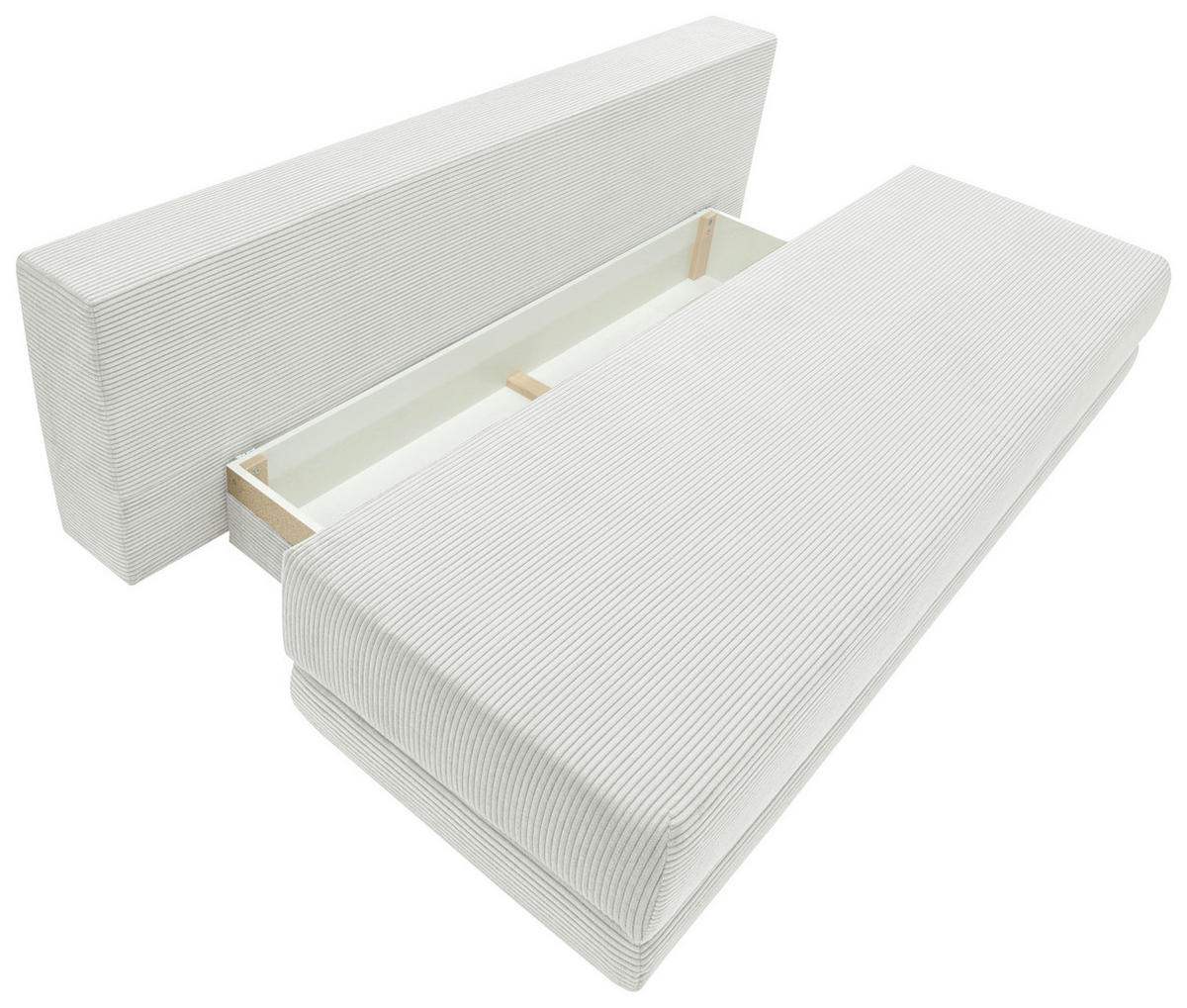 SCHLAFSOFA  mit Liegefunktion, Schlafen auf Sitzhöhe, Rücken echt Cord Naturfarben  - Schwarz/Naturfarben, KONVENTIONELL, Holz/Textil (196/96/103cm) - Carryhome