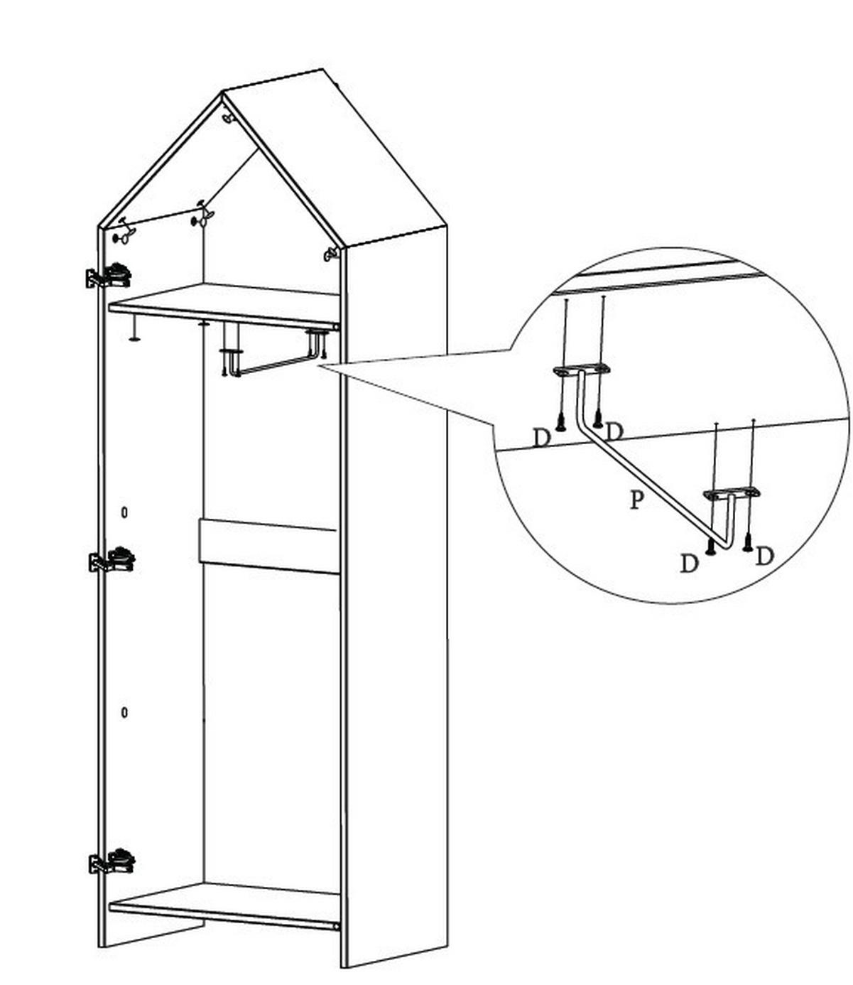  KINDERKLEIDERSCHRANK Grün, Weiß  - Weiß/Grün, MODERN, Holzwerkstoff/Metall (57,6/171,3/37cm) - MID.YOU