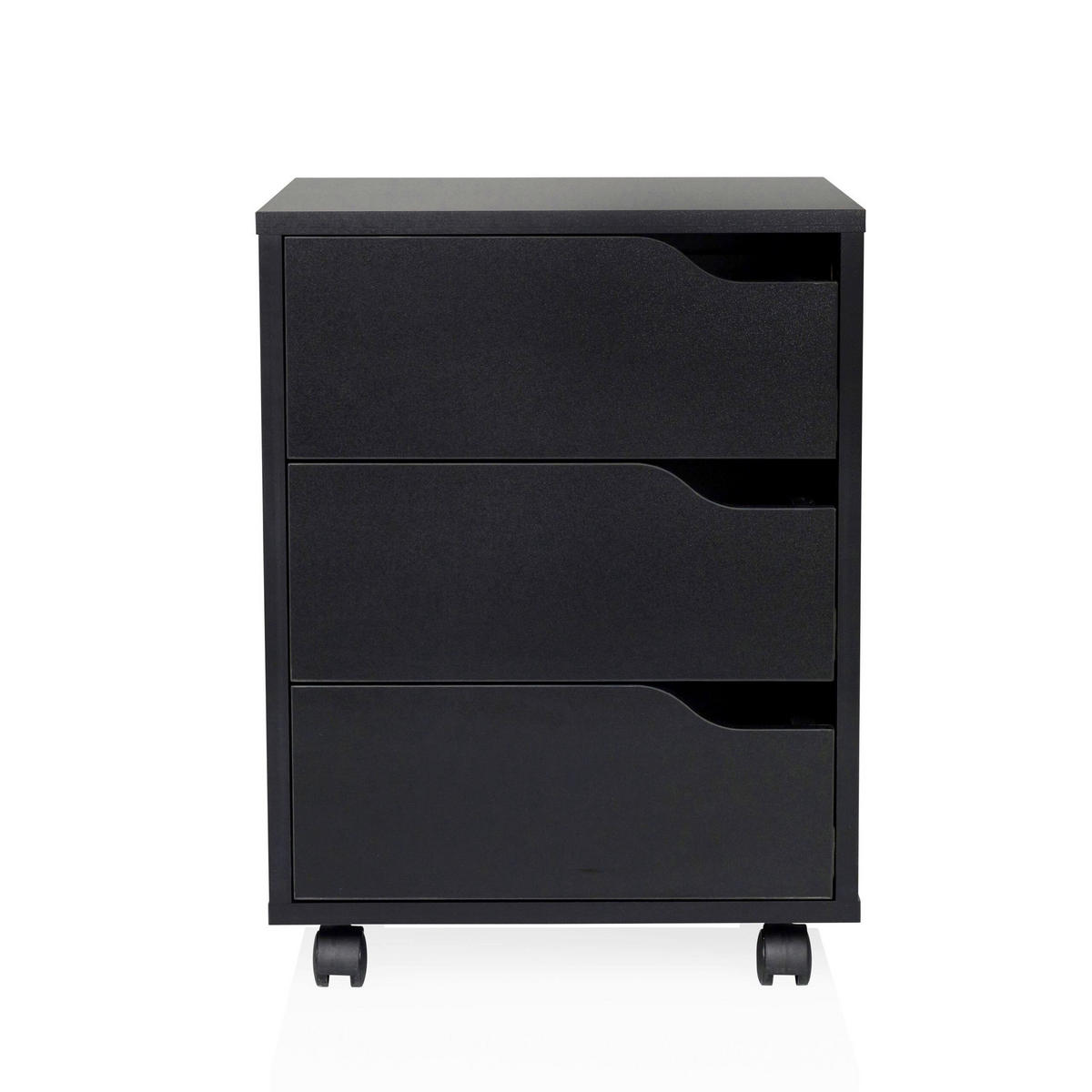 ROLLCONTAINER Schwarz  - Schwarz, MODERN, Holzwerkstoff/Kunststoff (40/52,5/40cm) - MID.YOU