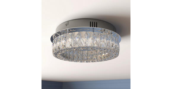 LED-DECKENLEUCHTE 40/14 cm   - Transparent, KONVENTIONELL, Glas/Metall (40/14cm) - Novel