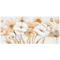 ÖLGEMÄLDE Blumen 120/55 cm  - Braun/Weiß, KONVENTIONELL, Holz/Textil (120/55cm) - Monee