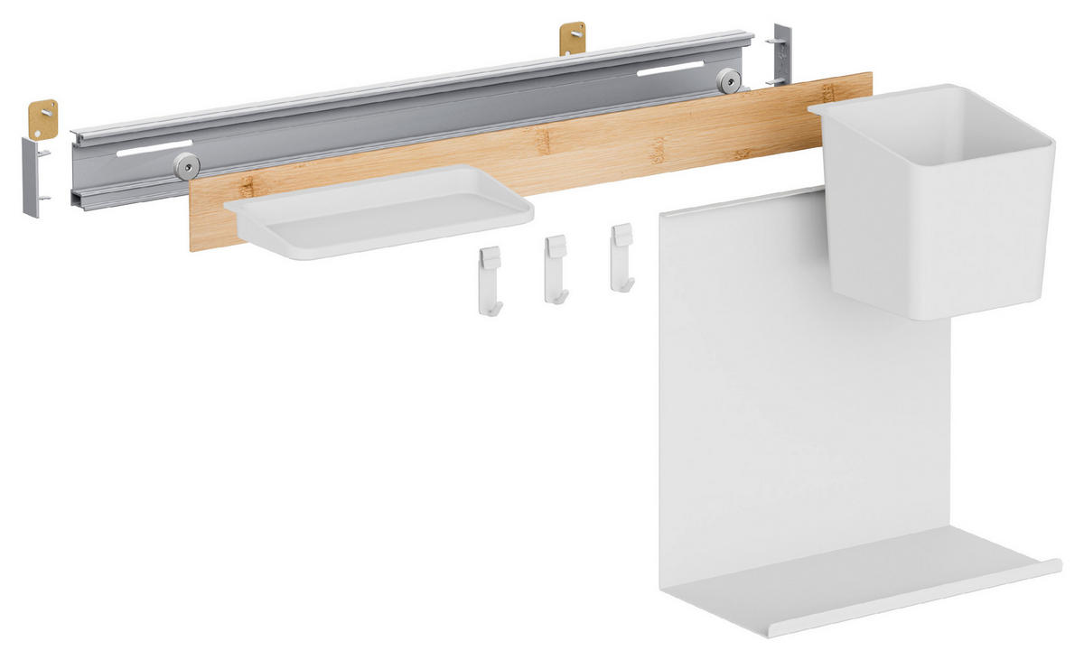 KÜCHEN-ORGANIZER-SET - Braun/Weiß, Basics, Holz/Kunststoff (60/34/15cm) - Tesa