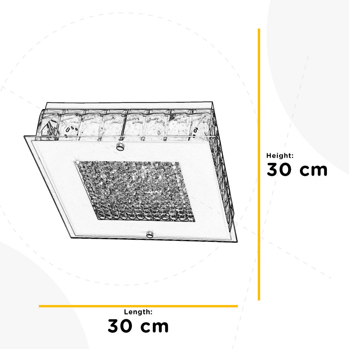 LED-DECKENLEUCHTE 30/30/20 cm   - Klar/Chromfarben, Basics, Glas/Metall (30/30/20cm)