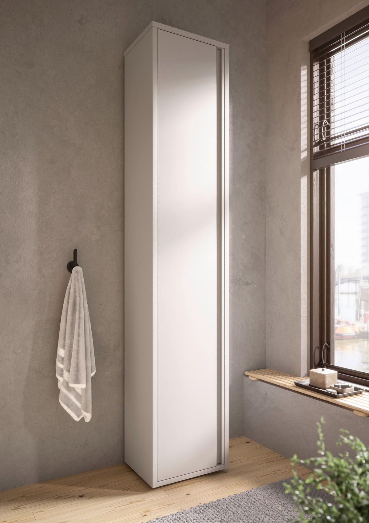 HOCHSCHRANK 38/192/30 cm  - Kaschmir/Schwarz, Design, Kunststoff/Metall (38/192/30cm) - home24