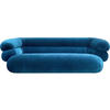 BIGSOFA in Velours Blau  - Blau/Schwarz, Trend, Kunststoff/Textil (250/77/130cm) - Bretz