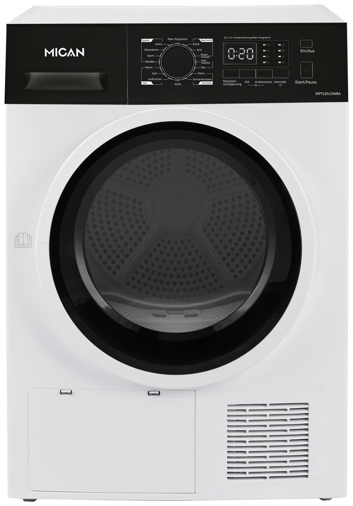 WÄRMEPUMPENTROCKNER WPTL85LDWBA  - Weiß, Basics, Kunststoff/Metall (60/84,5/59,5cm) - Mican