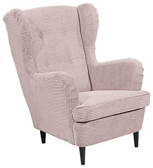 OHRENSESSEL Cord Rosa  - Schwarz/Rosa, Basics, Holz/Textil (78/102/98cm) - Carryhome