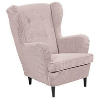 OHRENSESSEL in Cord Rosa  - Schwarz/Rosa, Basics, Holz/Textil (78/102/98cm) - MID.YOU