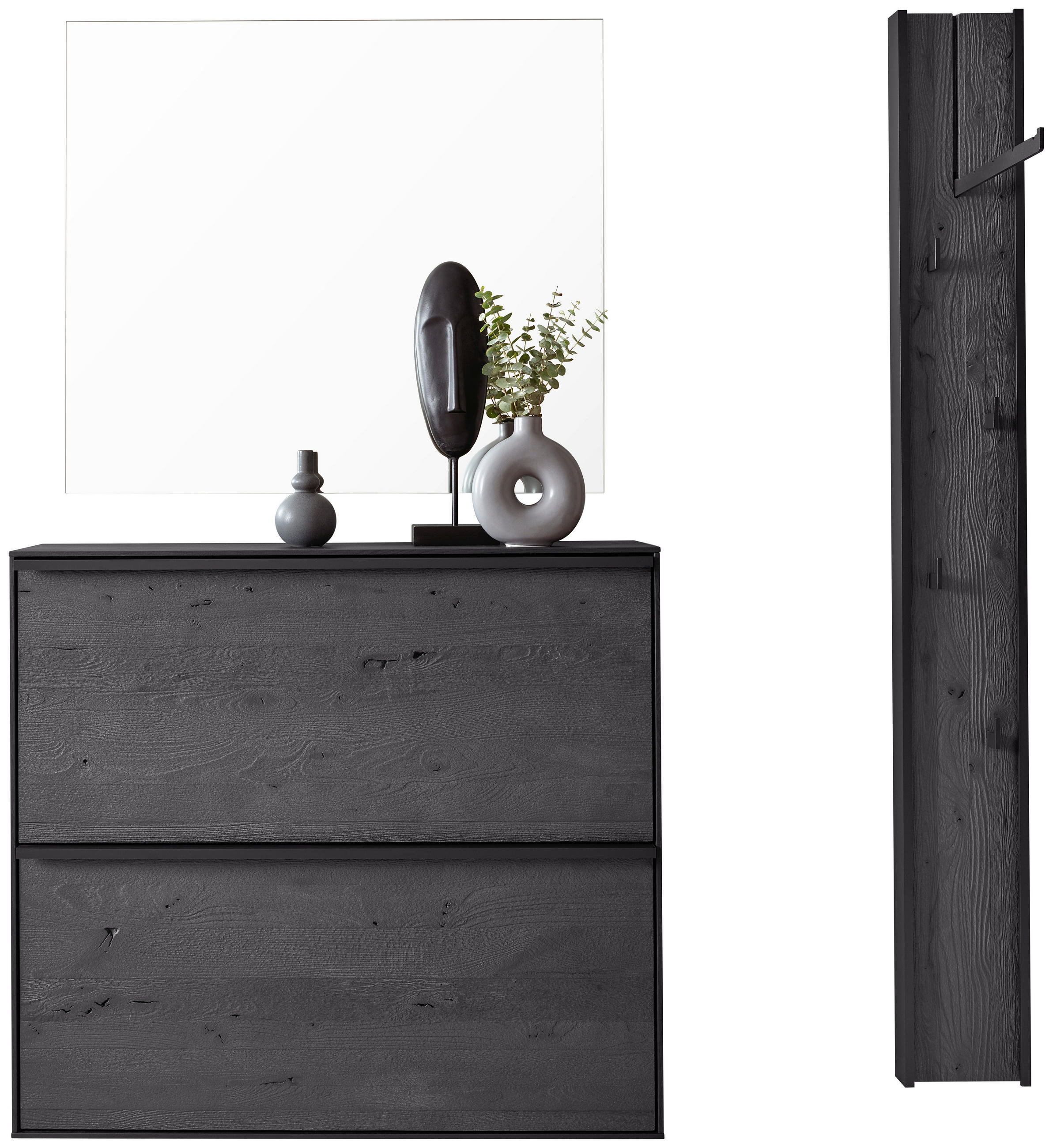 GARDEROBE 3-teilig in 133/195/20 cm - Anthrazit, Design, Glas/Holz (133/195/20cm) - Johann Jakob