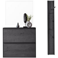 GARDEROBE 3-teilig  in 133/195/20 cm  - Anthrazit, Design, Glas/Holz (133/195/20cm) - Johann Jakob